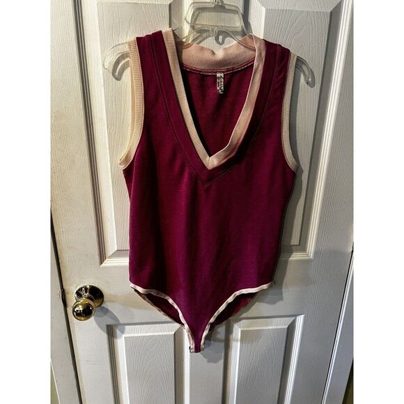 FREE PEOPLE Intimately Bodysuit Womens XS Cozy Cool Pink Tank boho cottage fairy - Picture 8 of 8